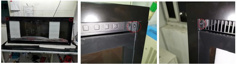 Remove screws that secure glass panel
