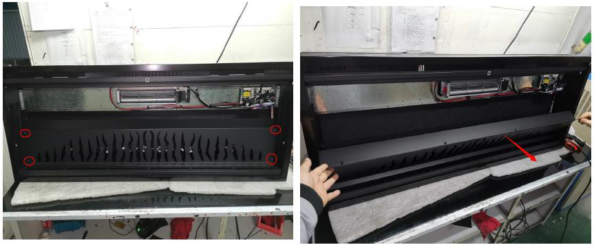 Removing the flame panel