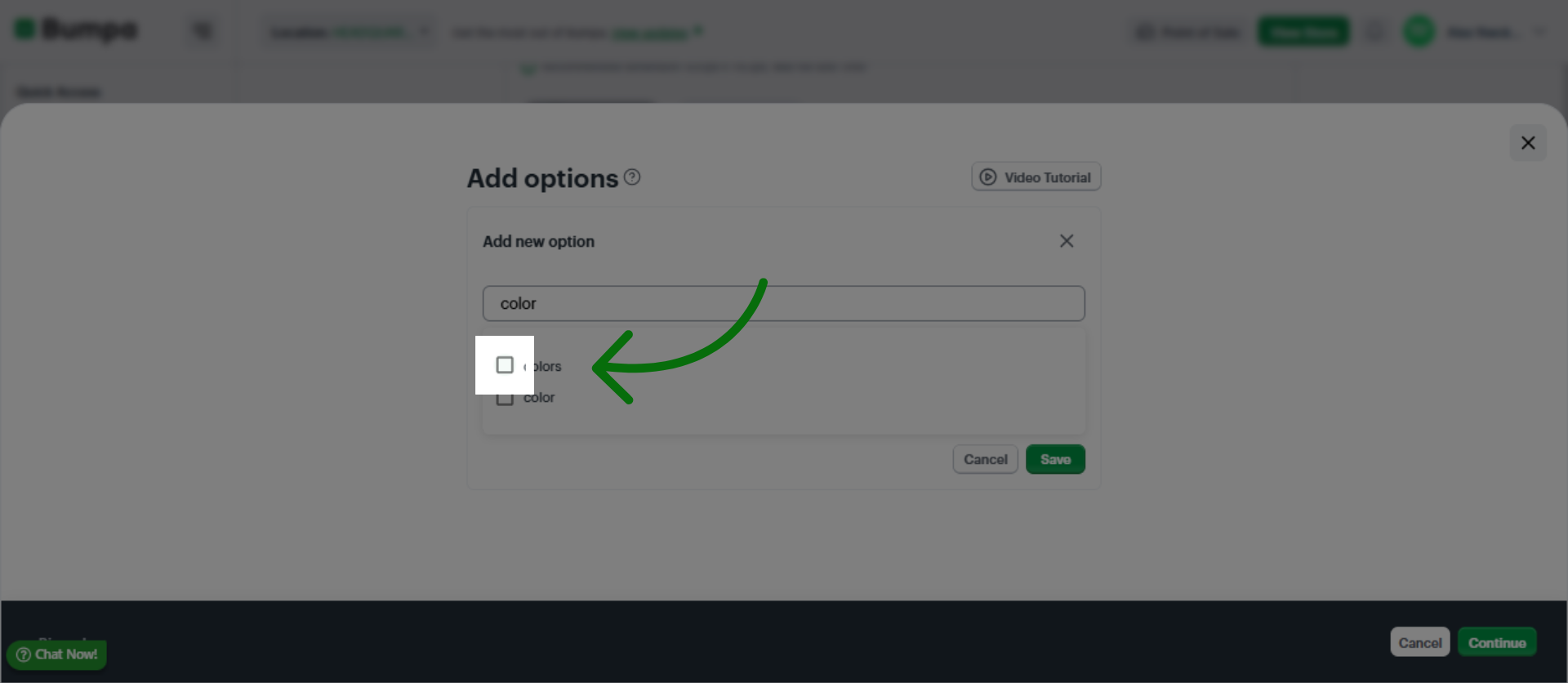 If the Option already exists, you can select it