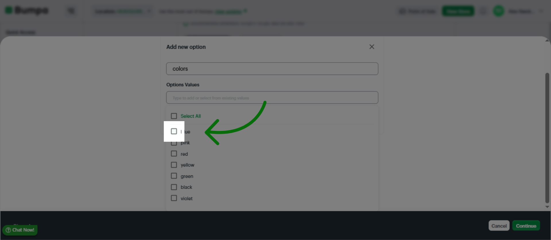 Select Variation Value from existing values