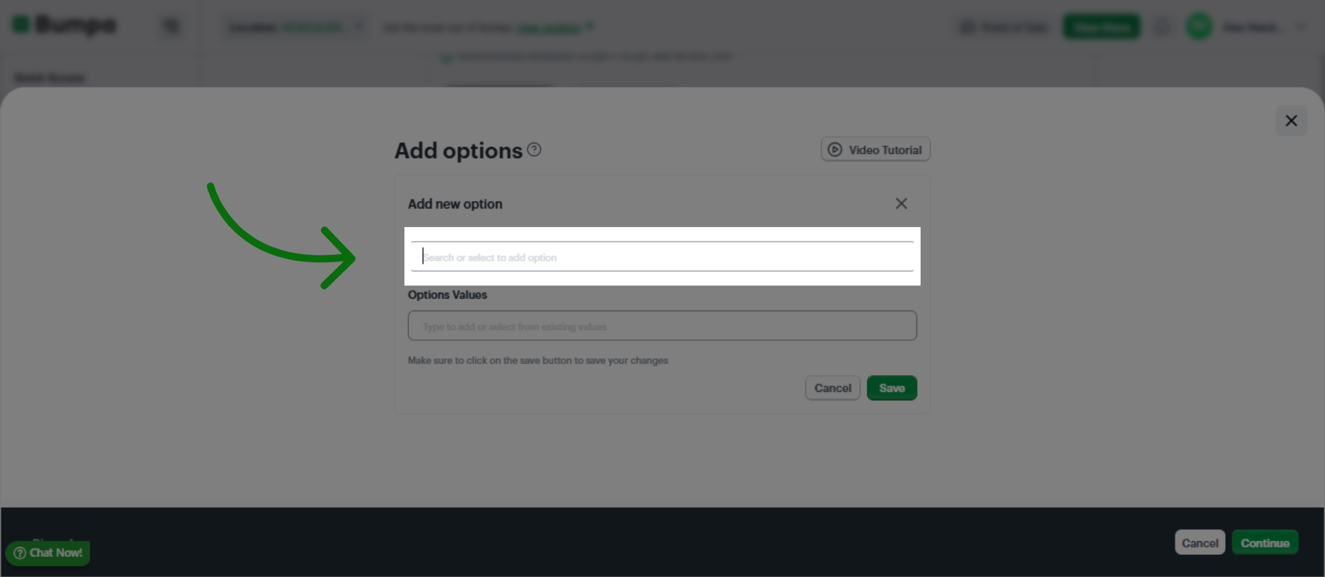Input the Option Name