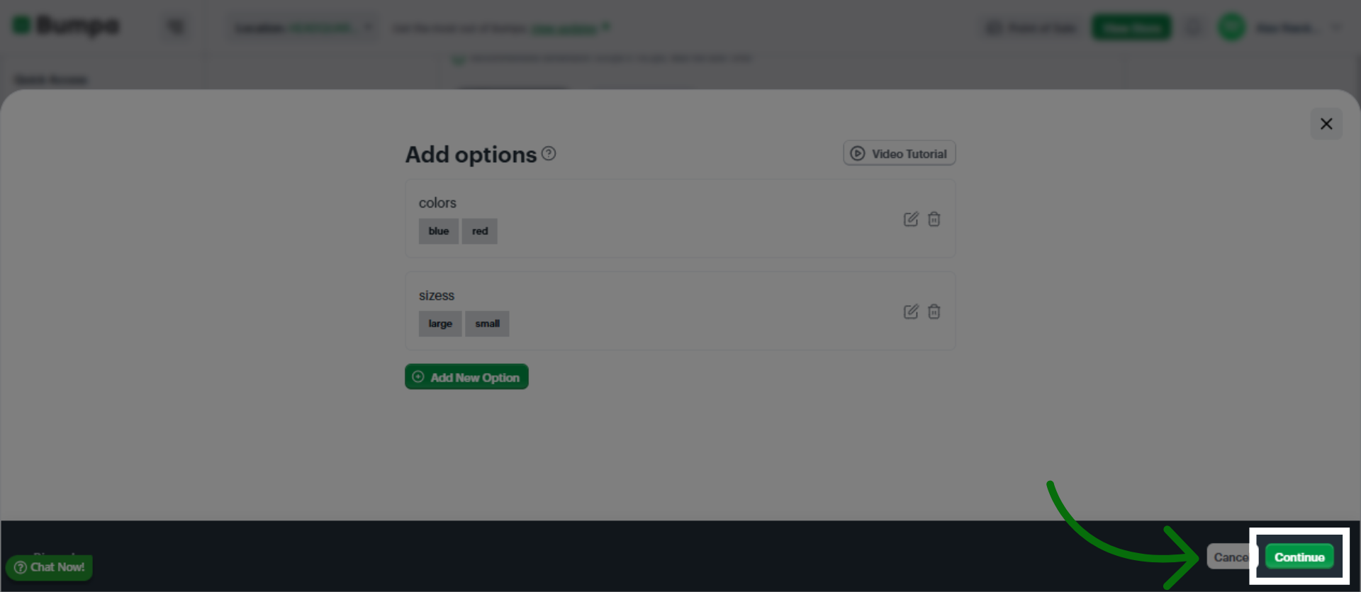 Continue Product Setup