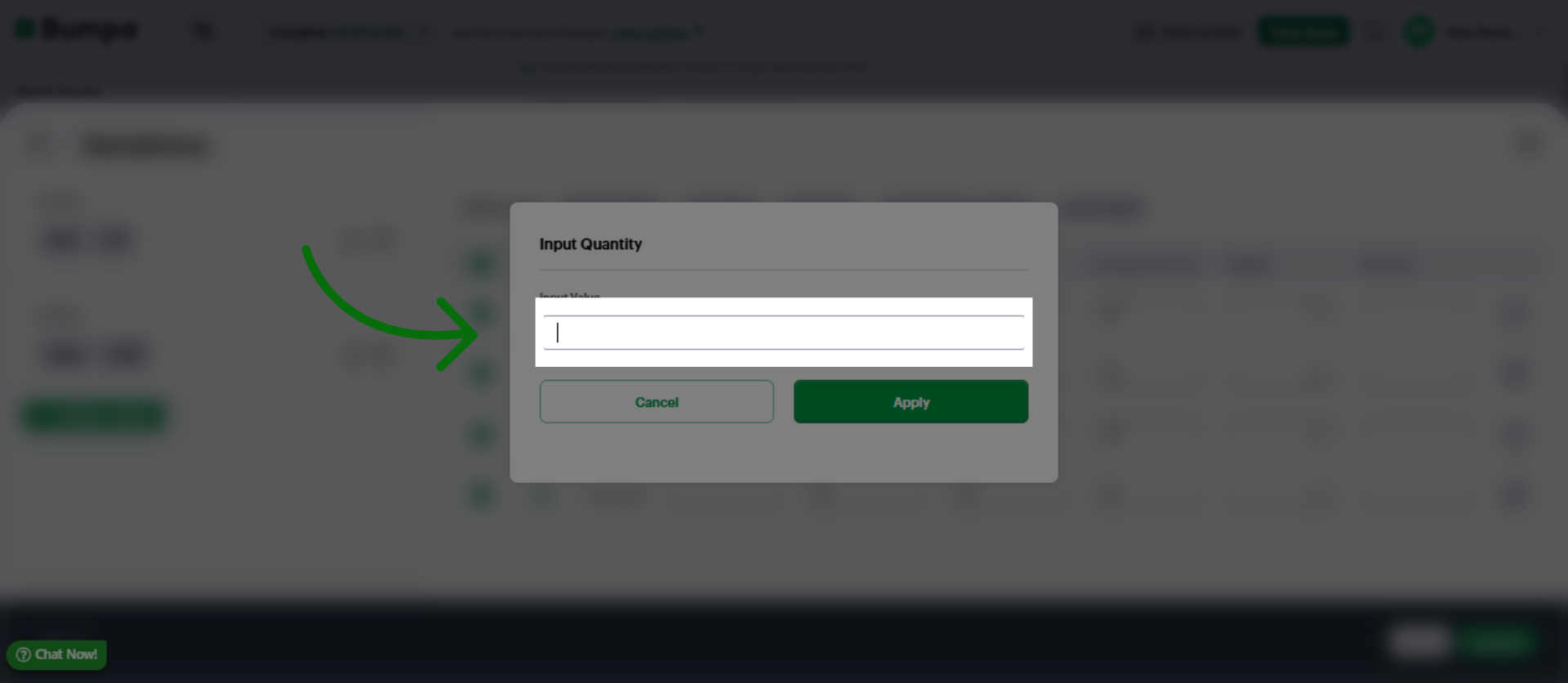 Access Quantity Field