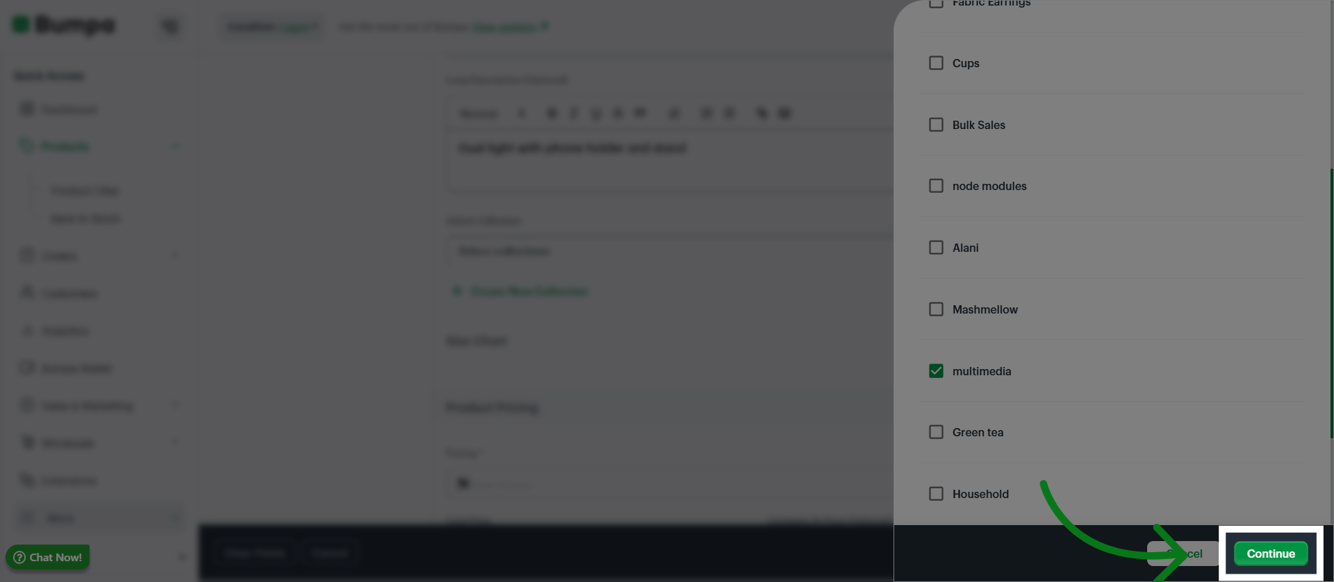 Proceed with Collection Setup