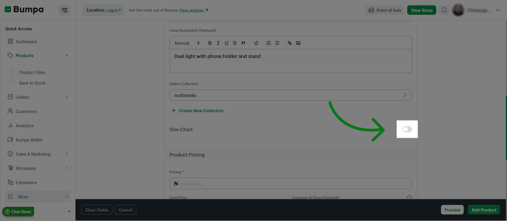 Open Collection Settings