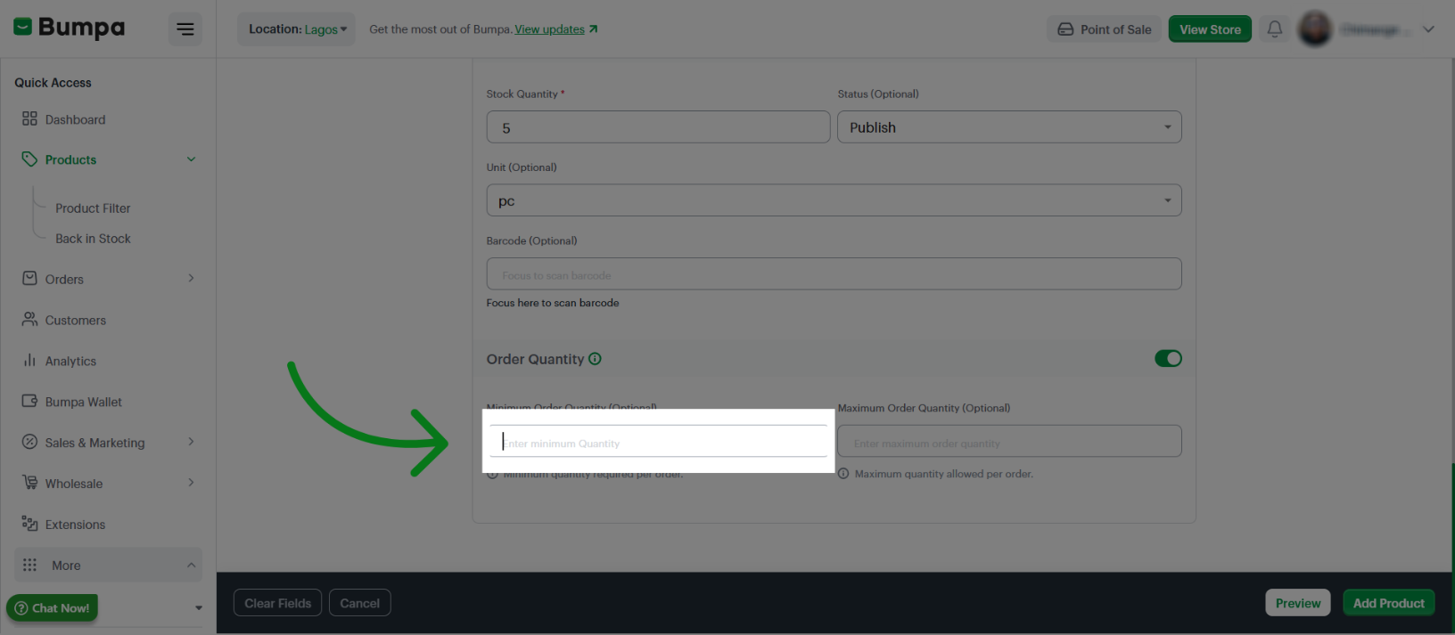Select Minimum Order Quantity