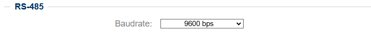 Configuração da velocidade da interface RS-485 do MEI