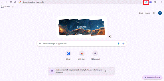 The AccessScan icon in the top right corner of Chrome