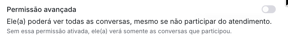 Chave de permissão avançada