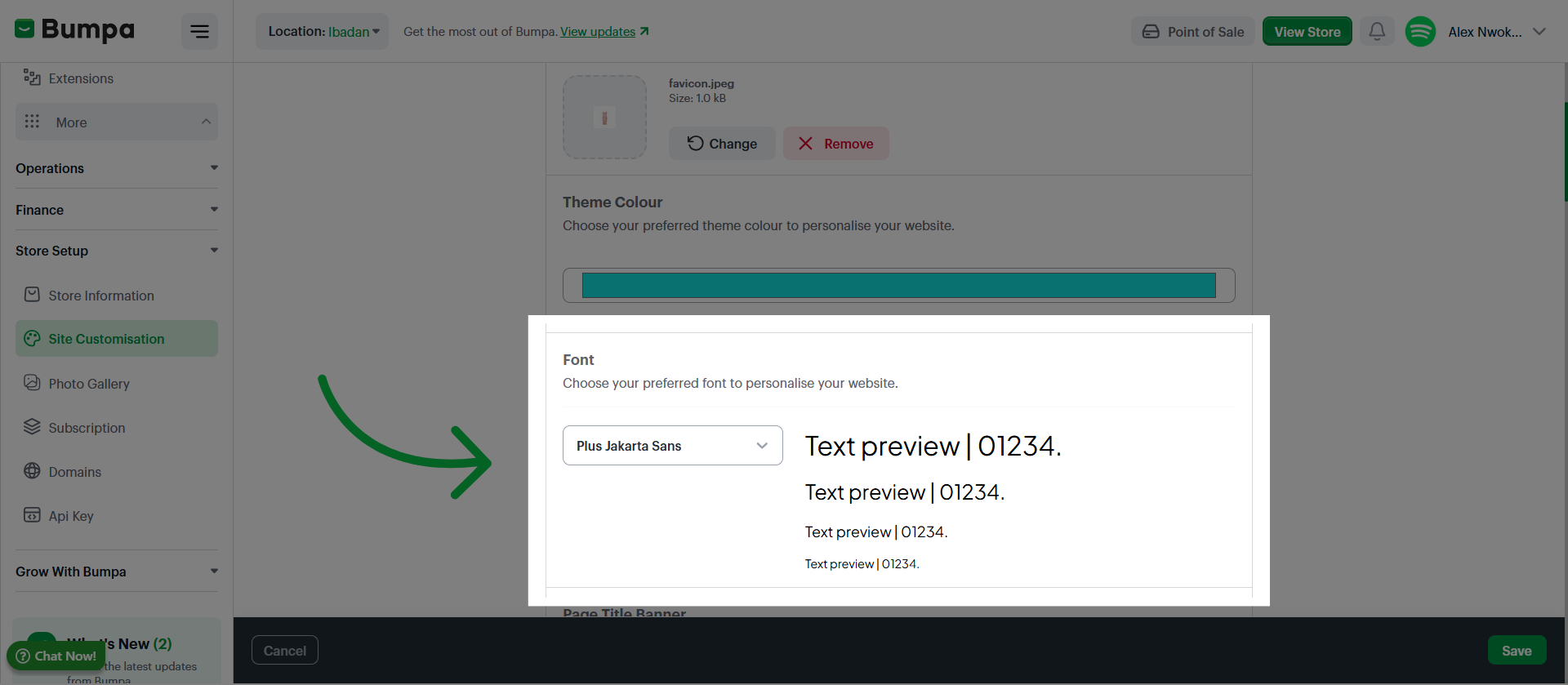Choose Website Font