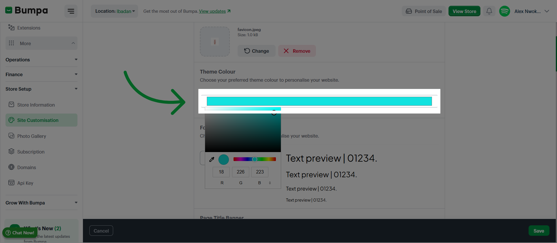 Set Website Color