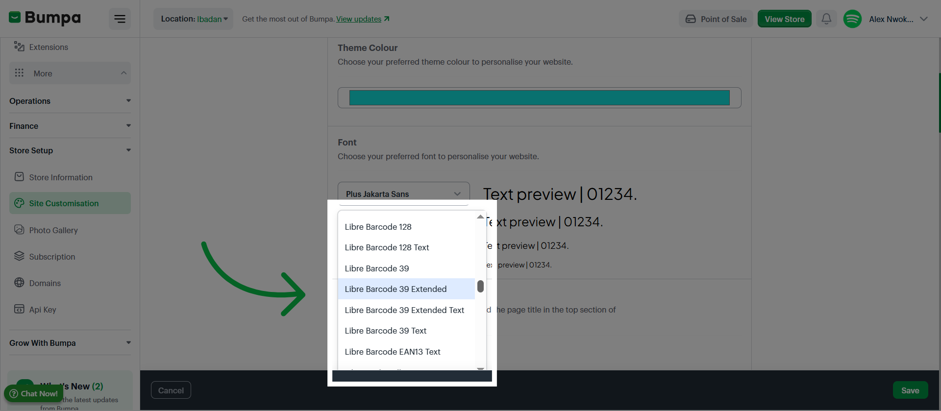 Select Preferred Font