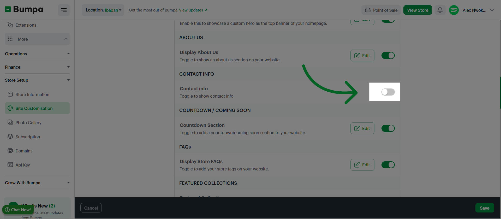 Enable Slide Feature