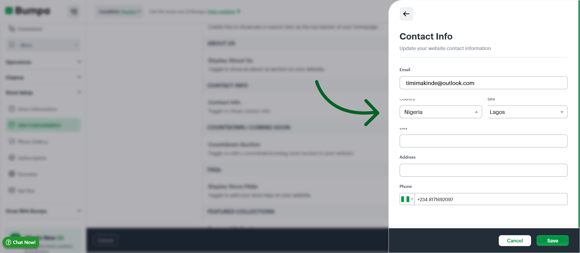 Select Country Option