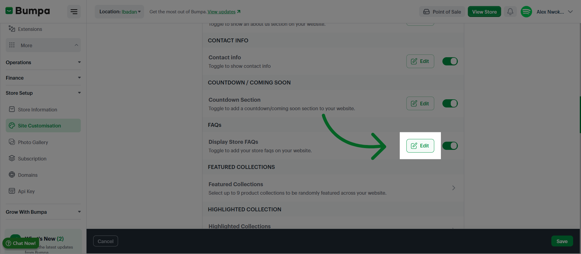 Edit FAQ Section
