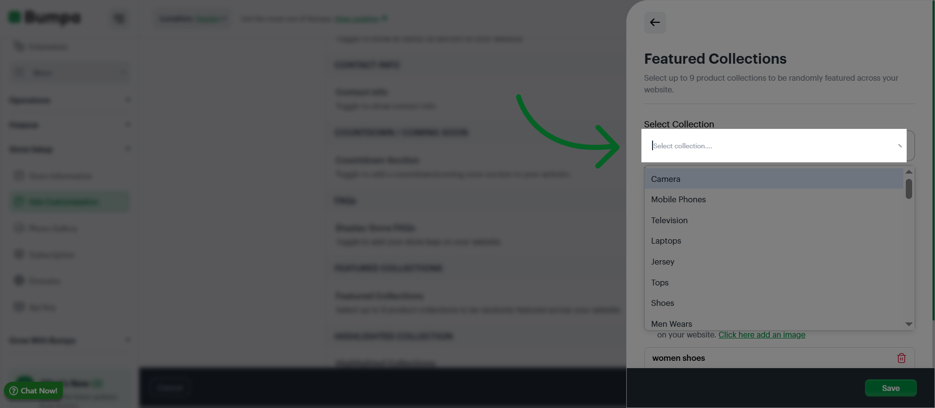 Access Collections Selector