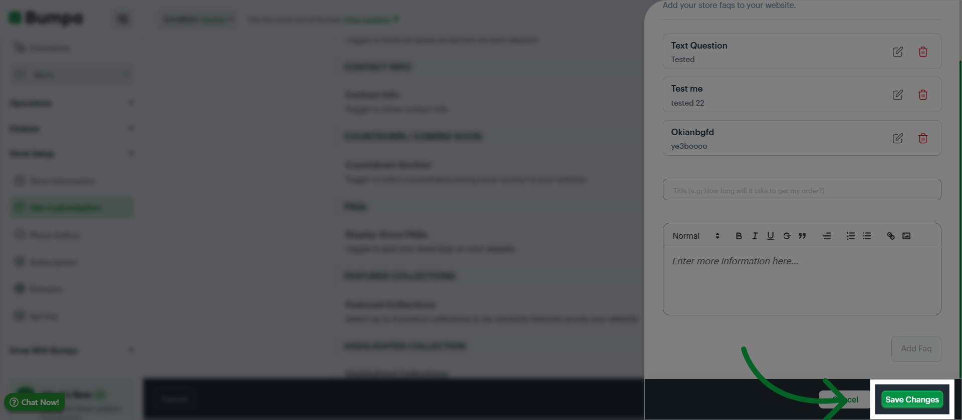 Save FAQ Updates