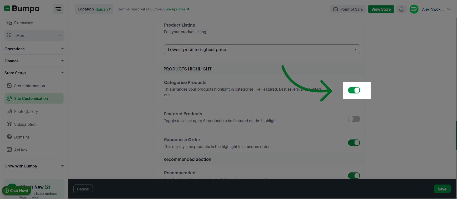 Enable Sorting Option