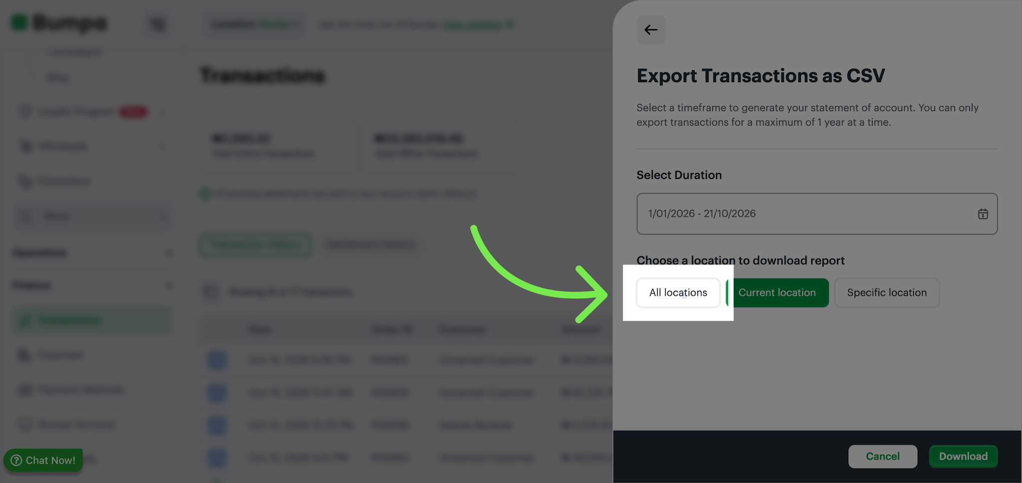 Choose All Locations Filter