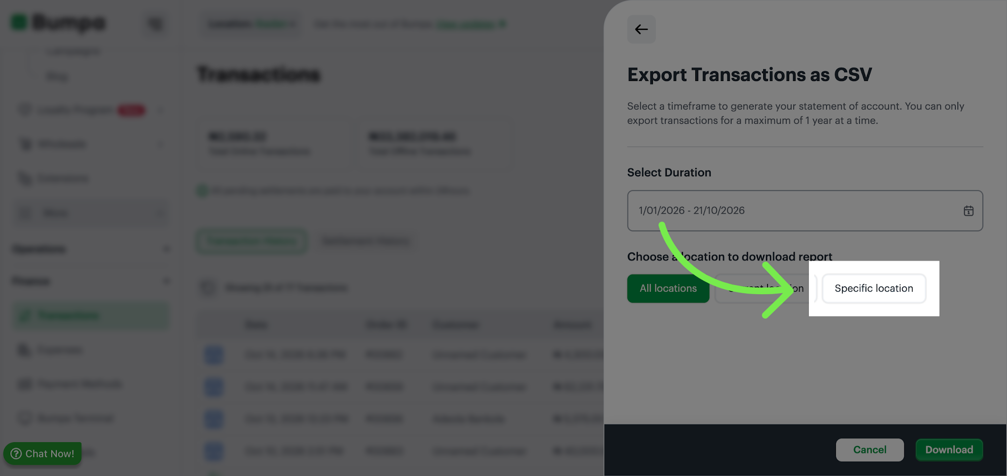 Select Specific Location Filter