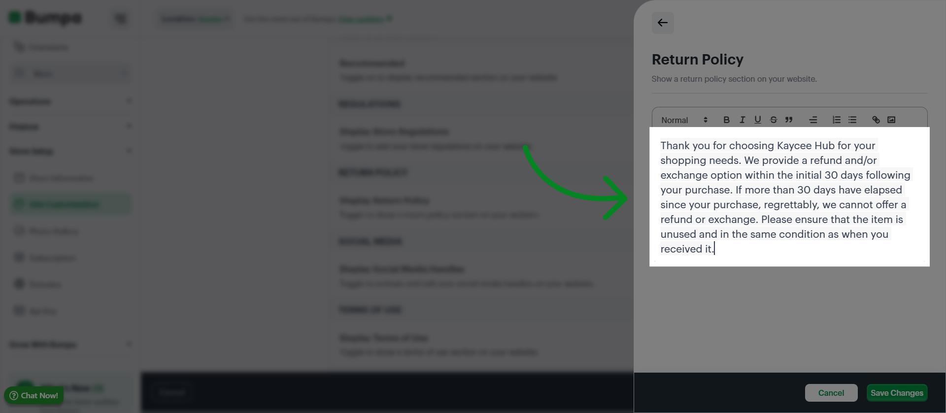 Review Refund Policy Text