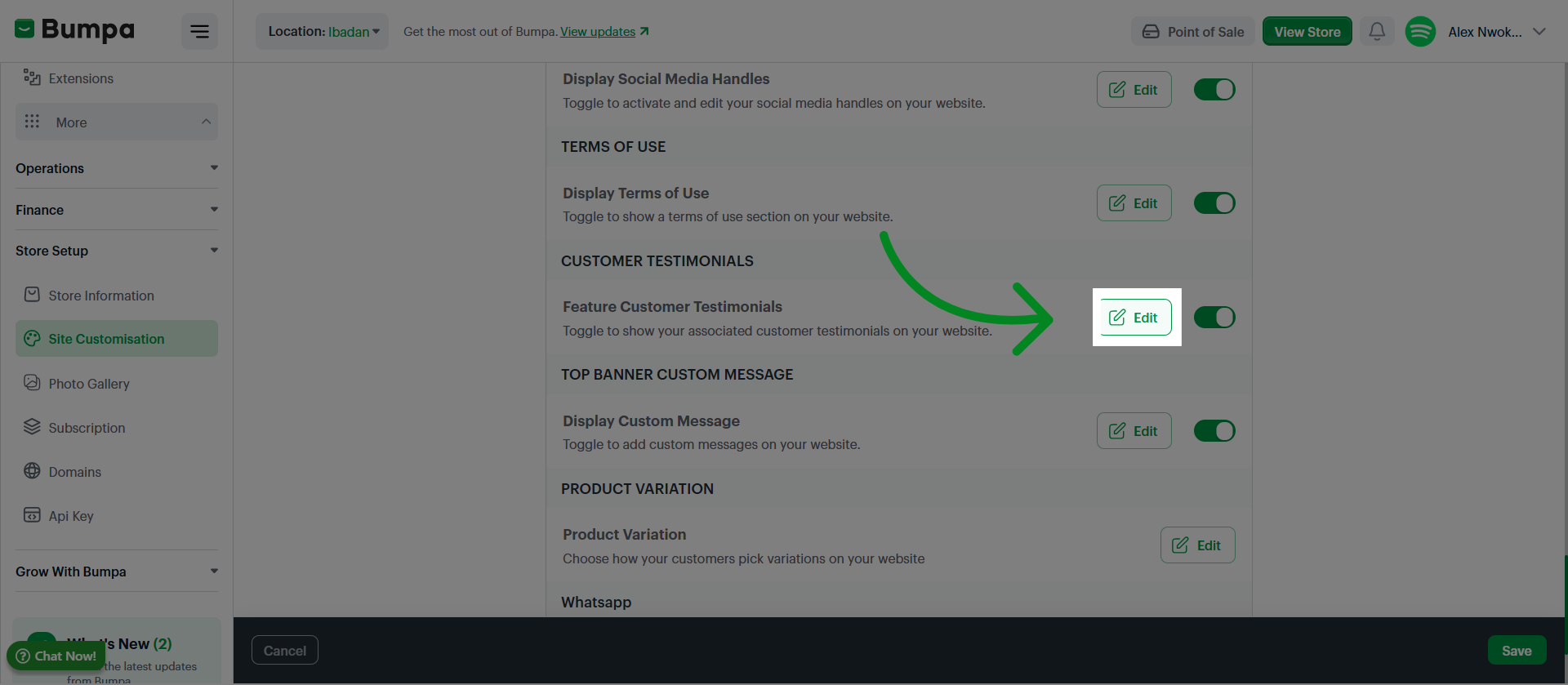 Access Additional Settings