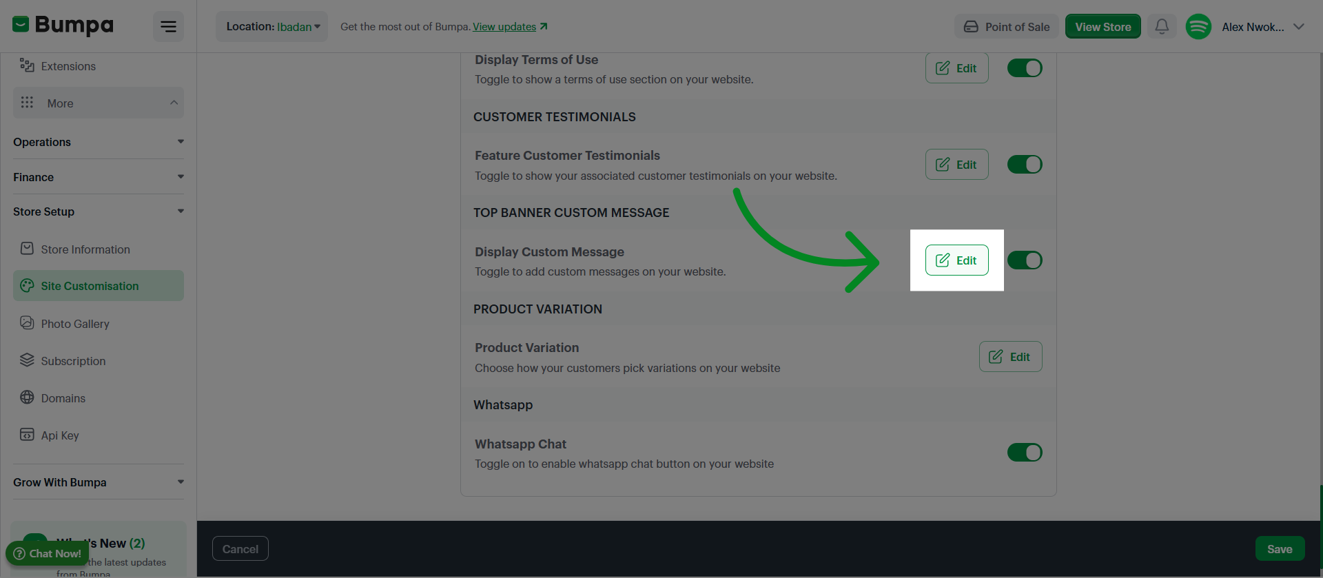 Open Edit Mode for Messaging