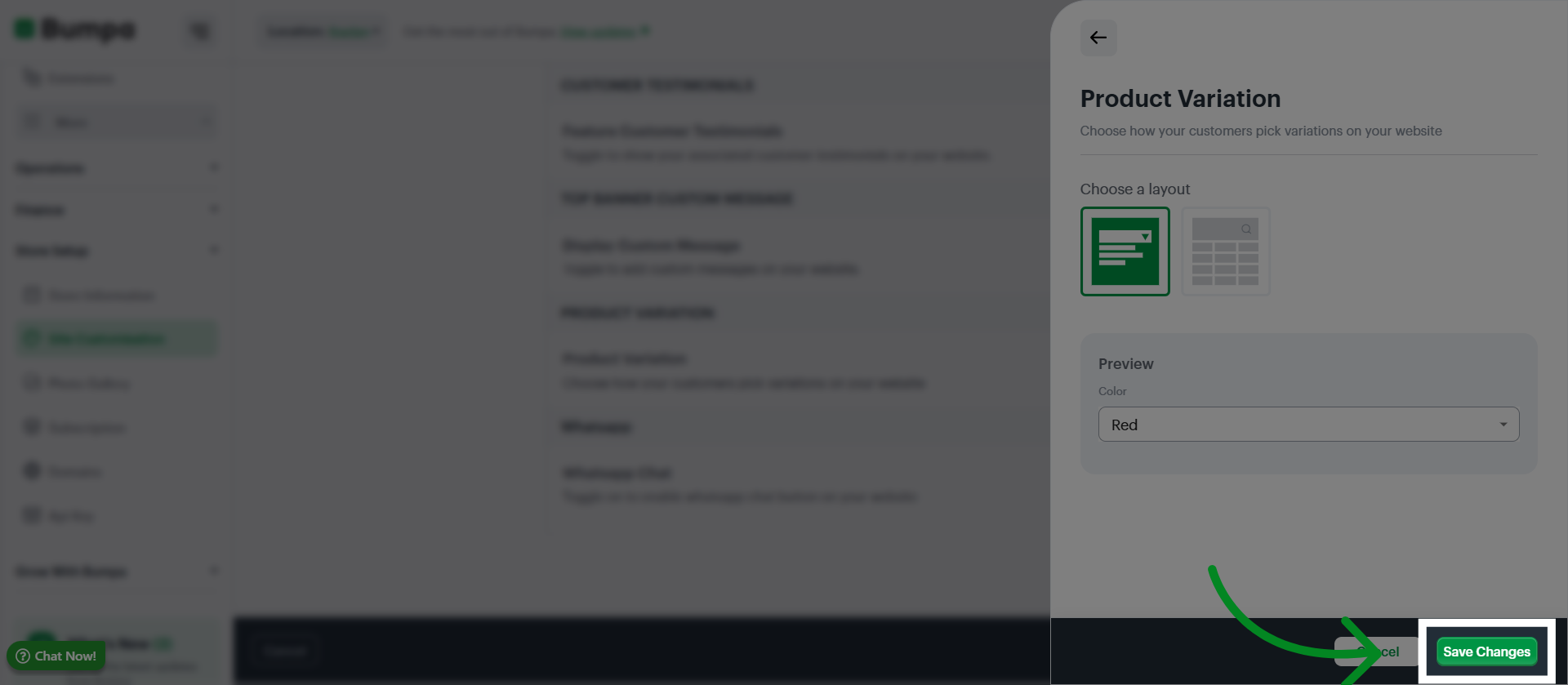 Save Theme Color Changes