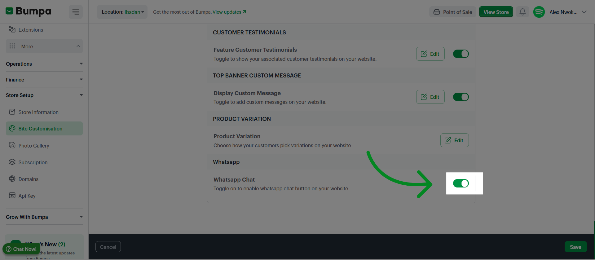 Enable Theme Option