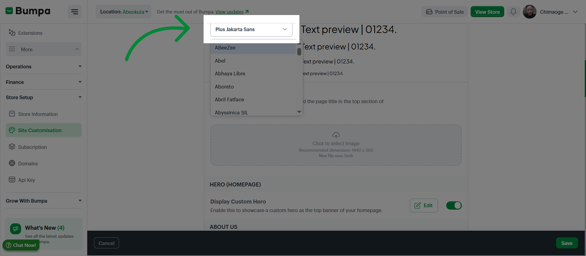 Select Plus Jakarta Sans Font