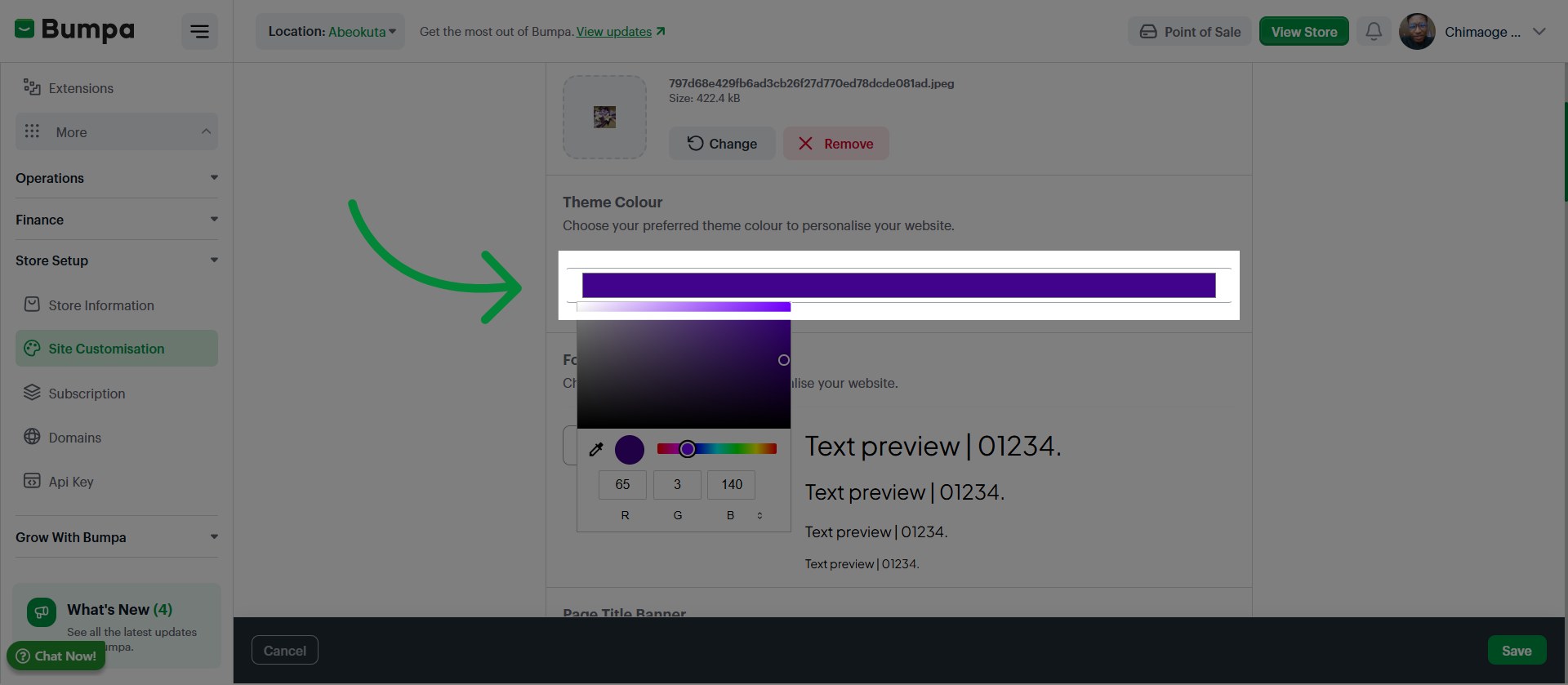 Set Custom Color Values