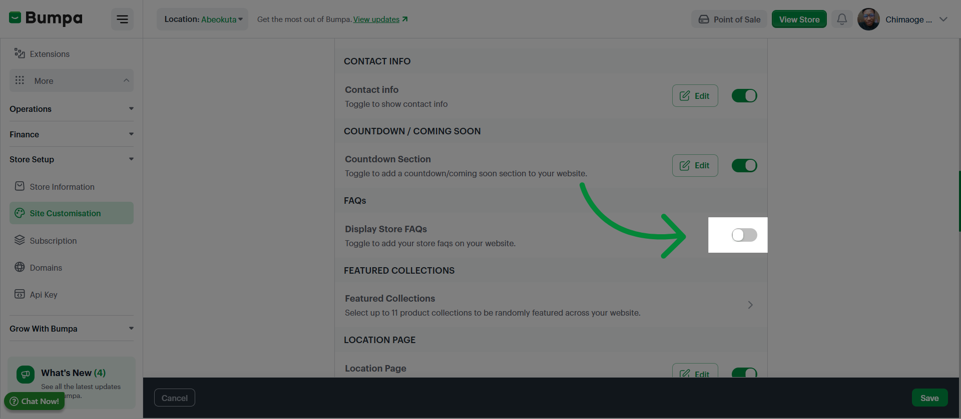Activate Feature Checkbox