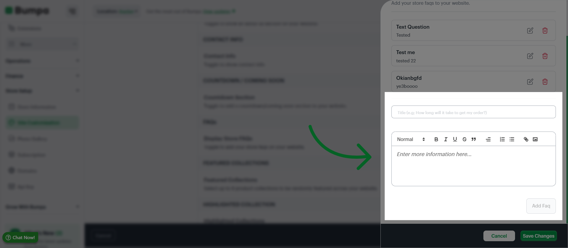 Add New FAQ Entry