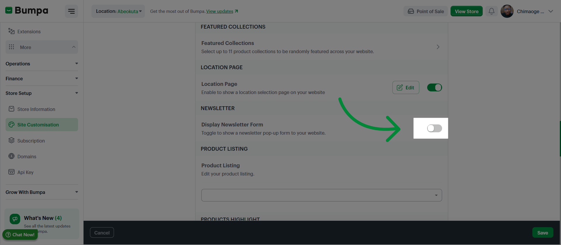 Enable Collection Option