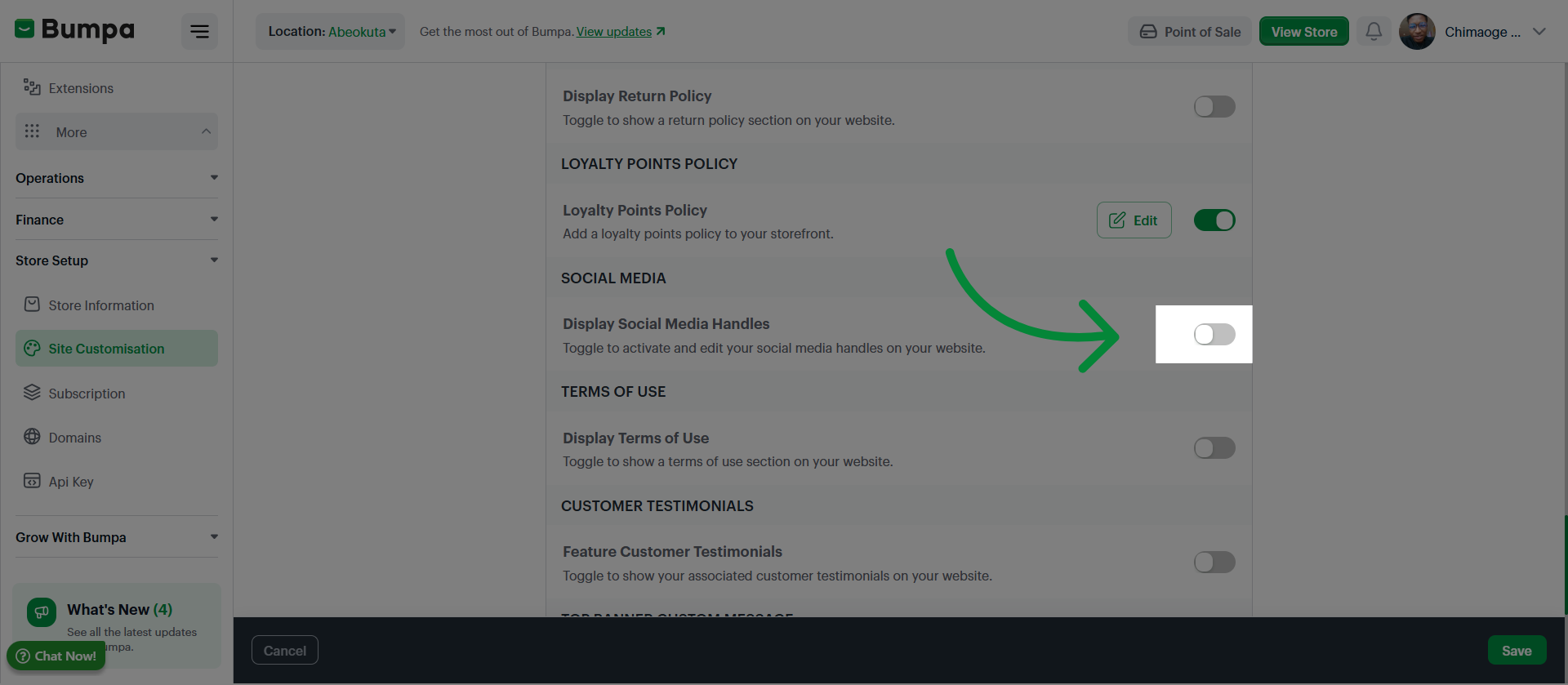 Enable Text Feature