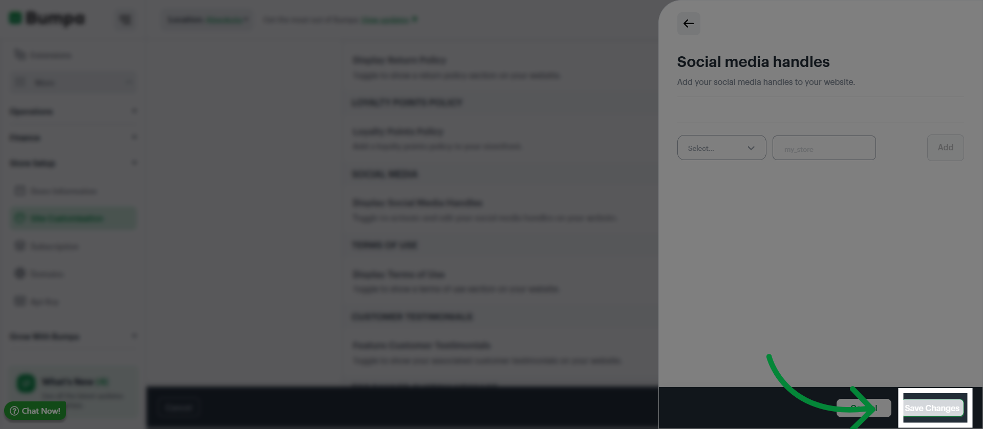 Cancel or Save Changes