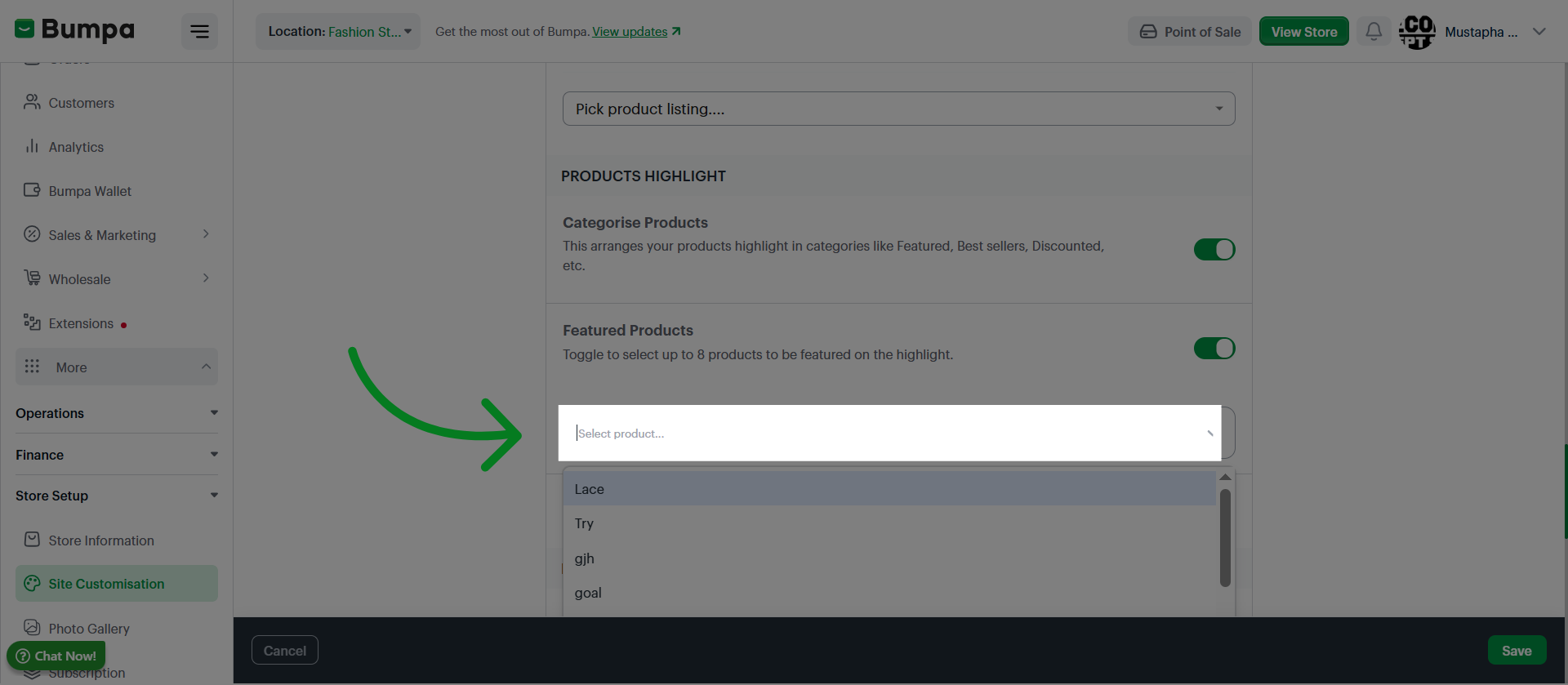 Access Next Setting