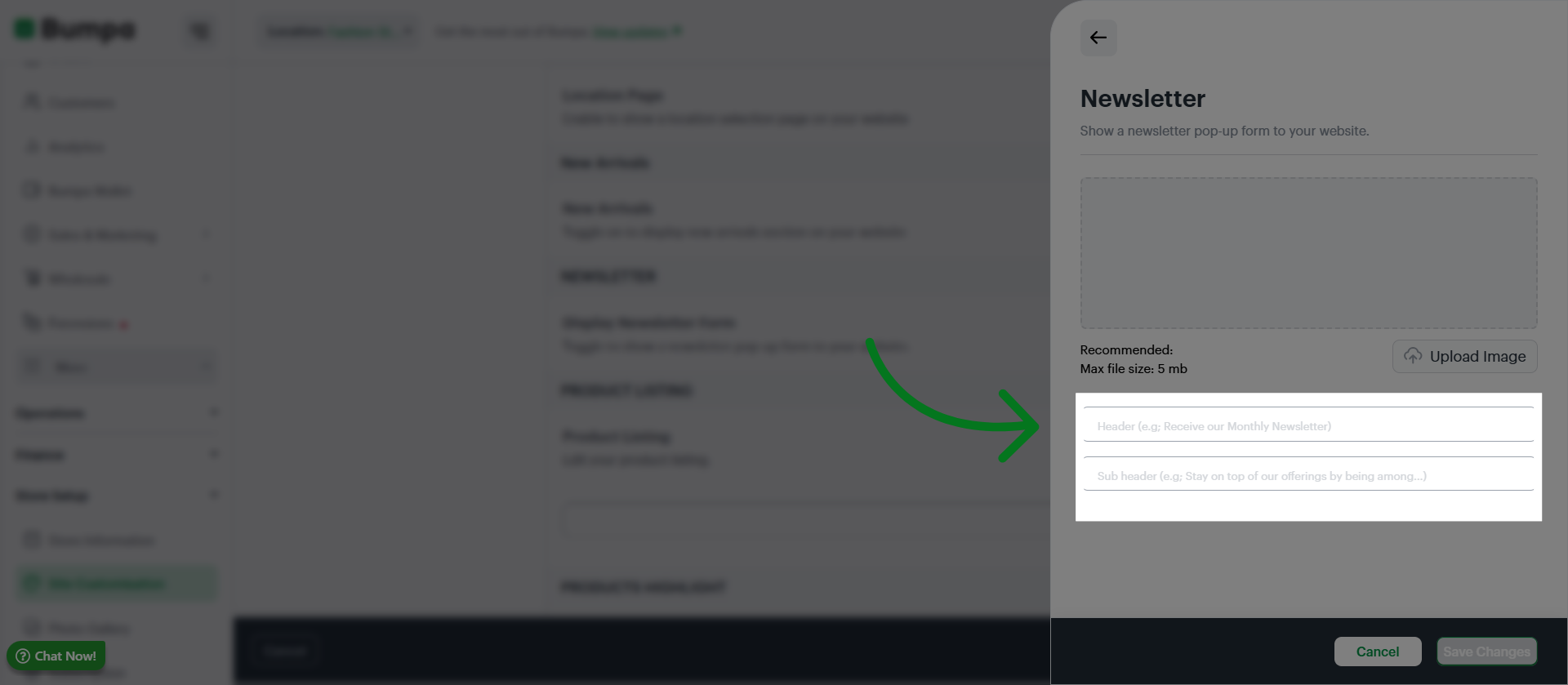 Edit Newsletter Header