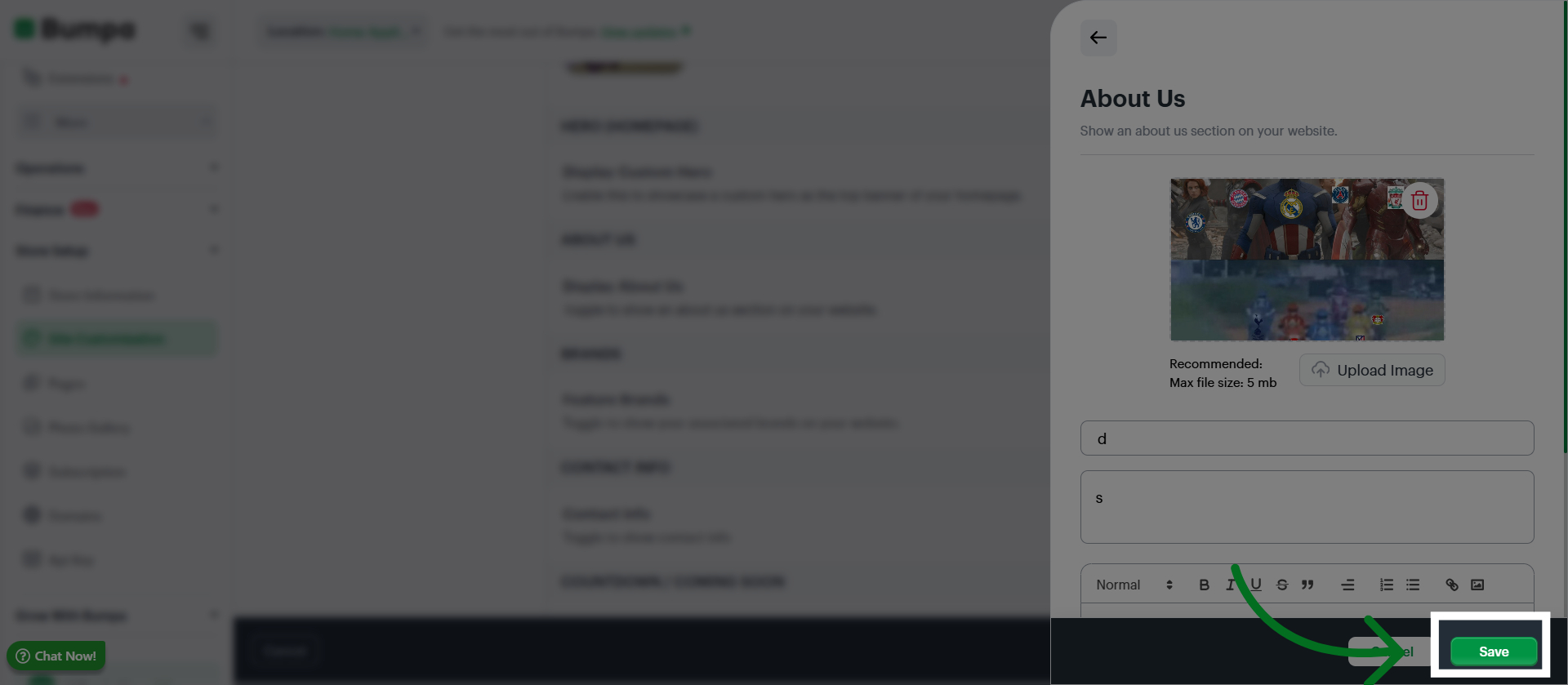 Access Further Edit Options