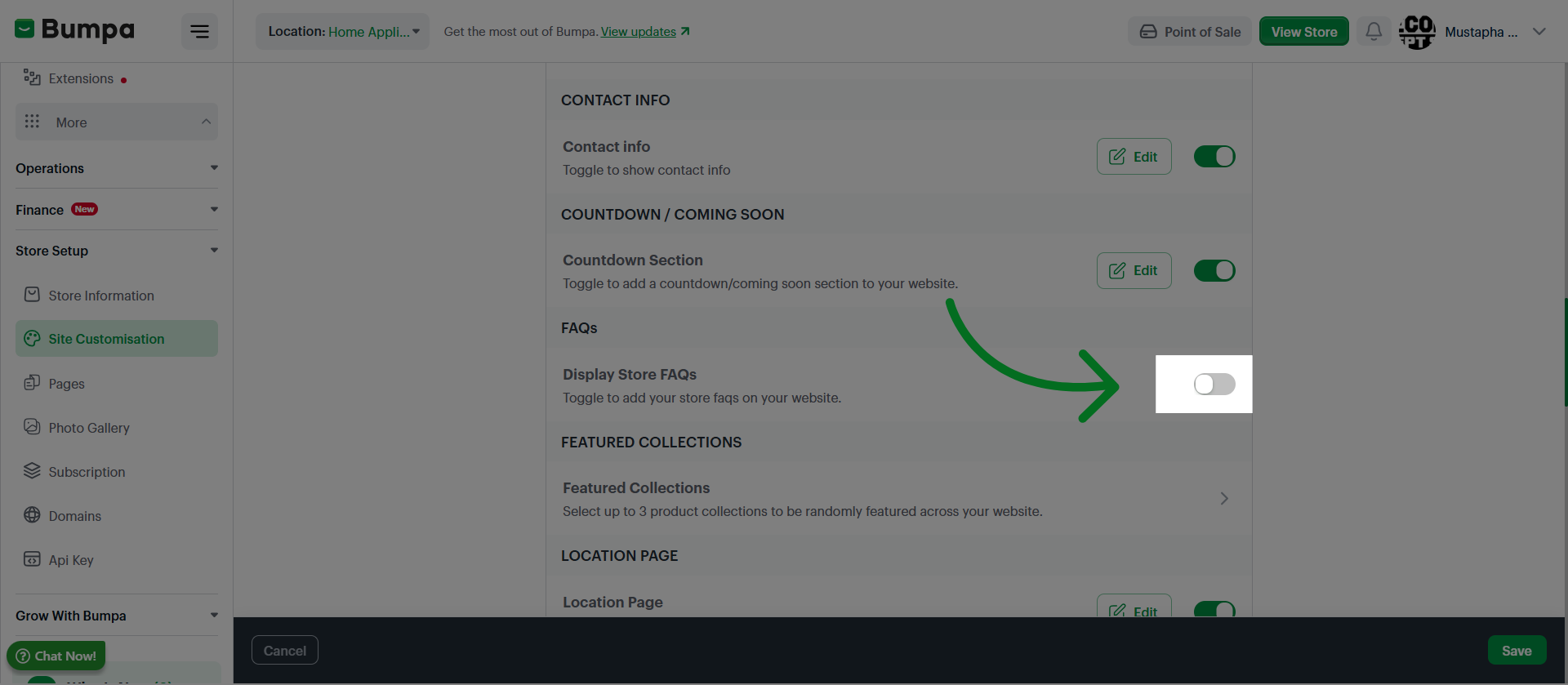 Enable Feature via Checkbox