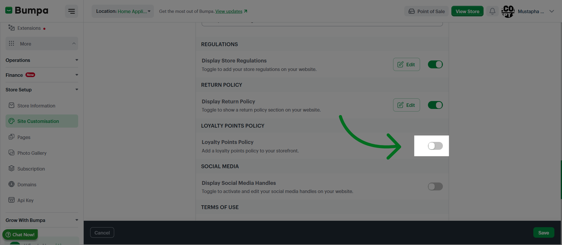 Enable Feature via Checkbox