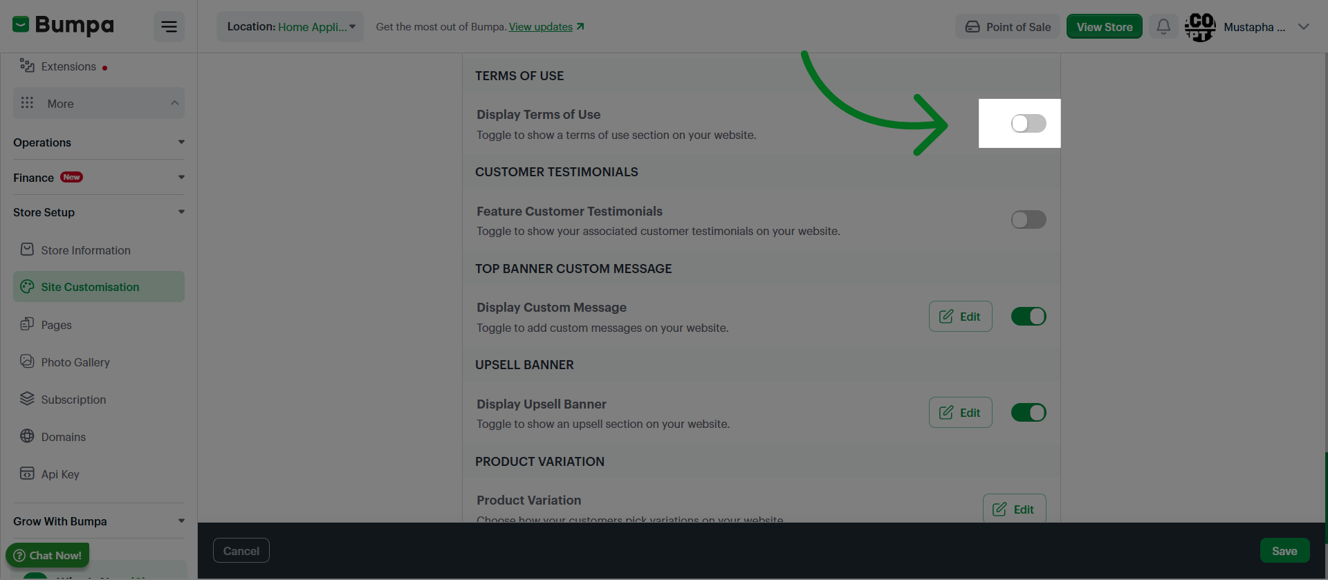 Enable Feature via Checkbox