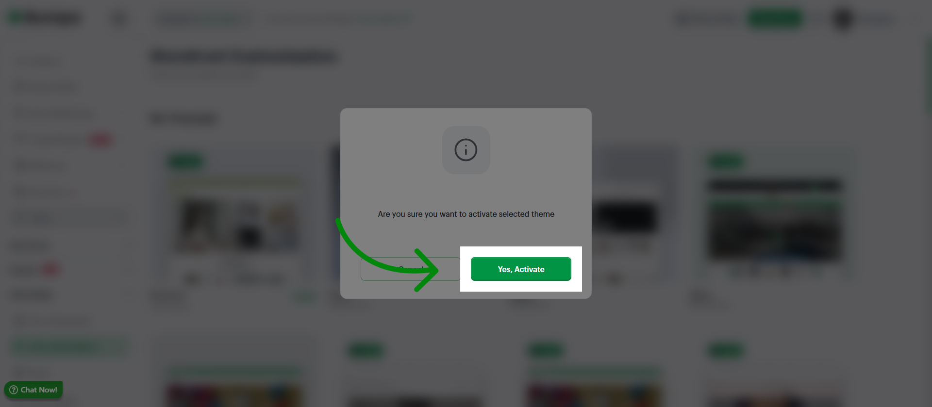 Confirm Theme Activation