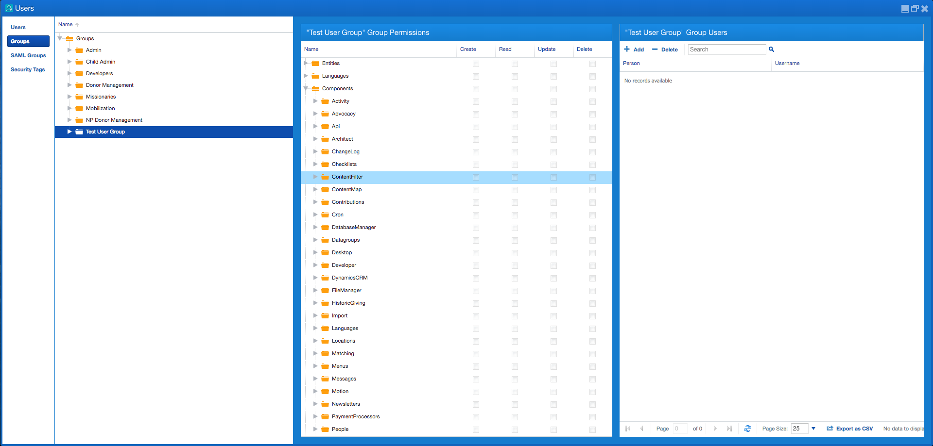 Set Group Permissions