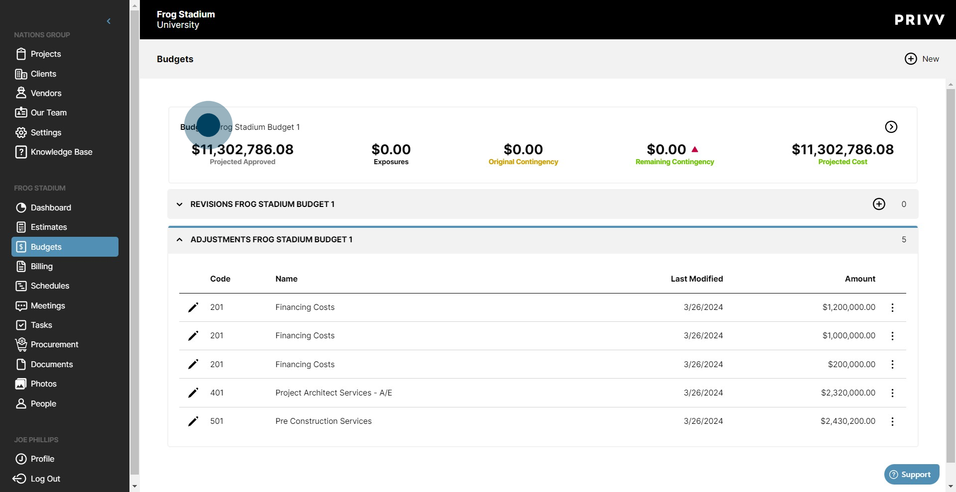 2 Click on "$0.00 Exposures"