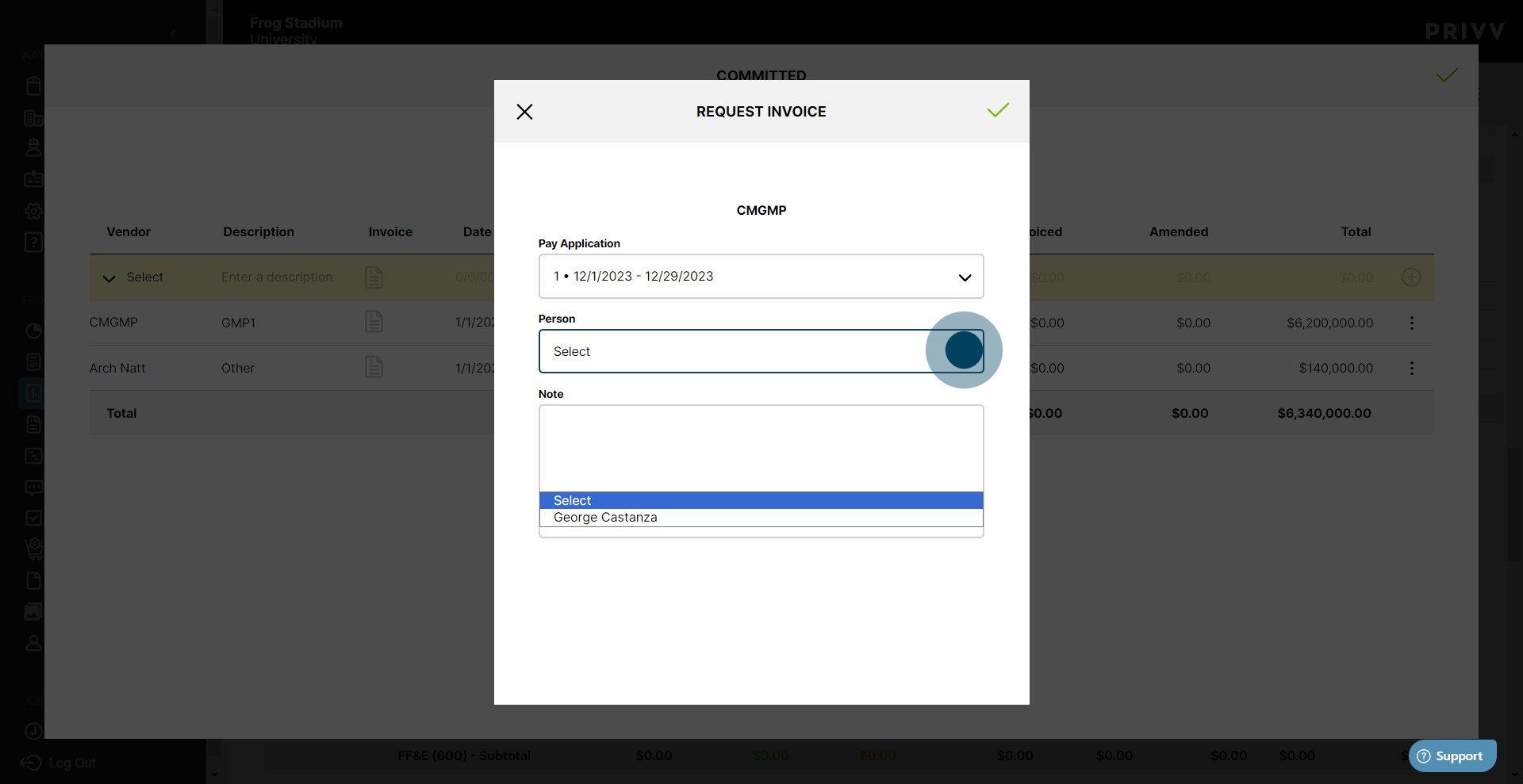 7 Click on "Select George Castanza"