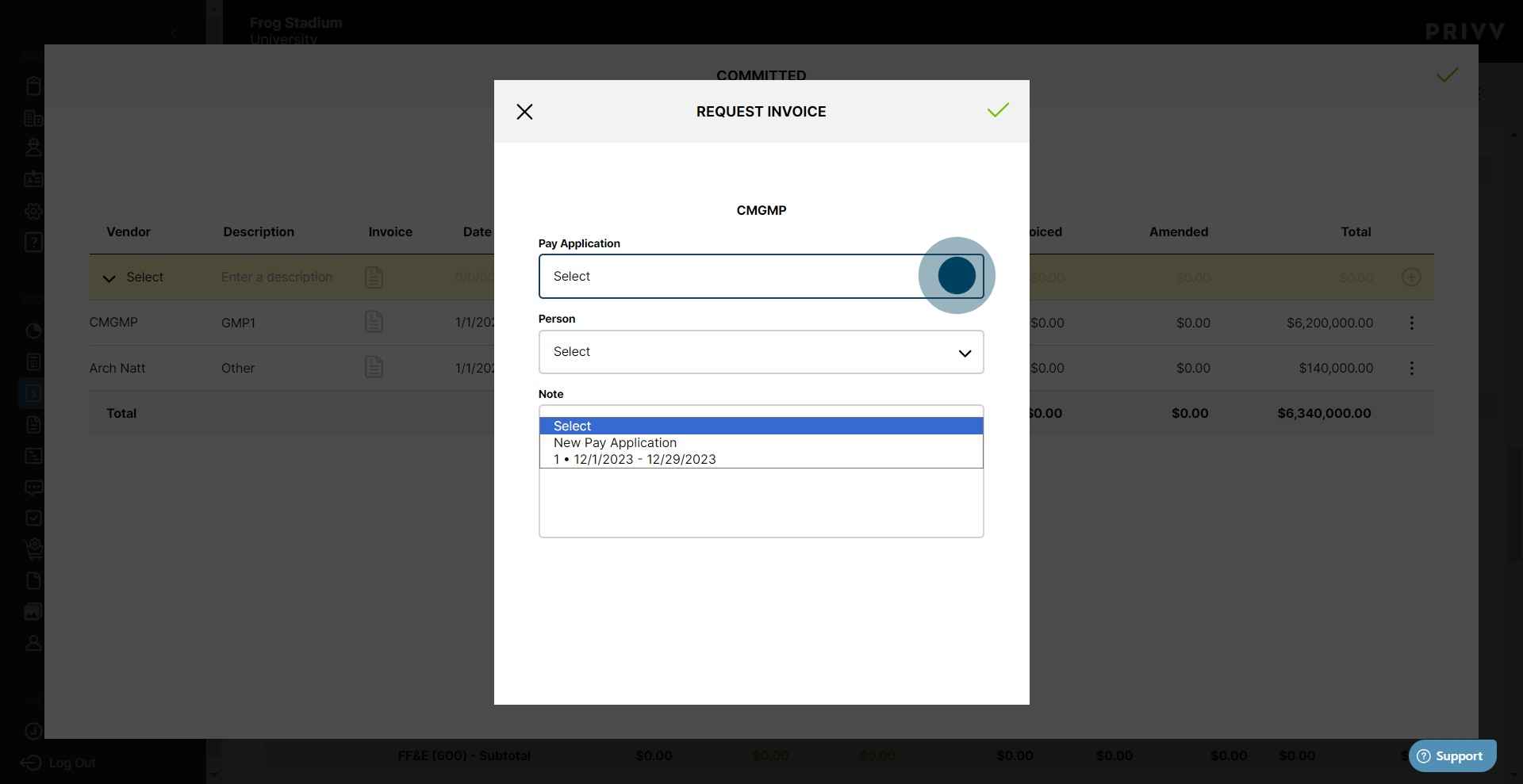 6 Click on "Select New Pay ..."