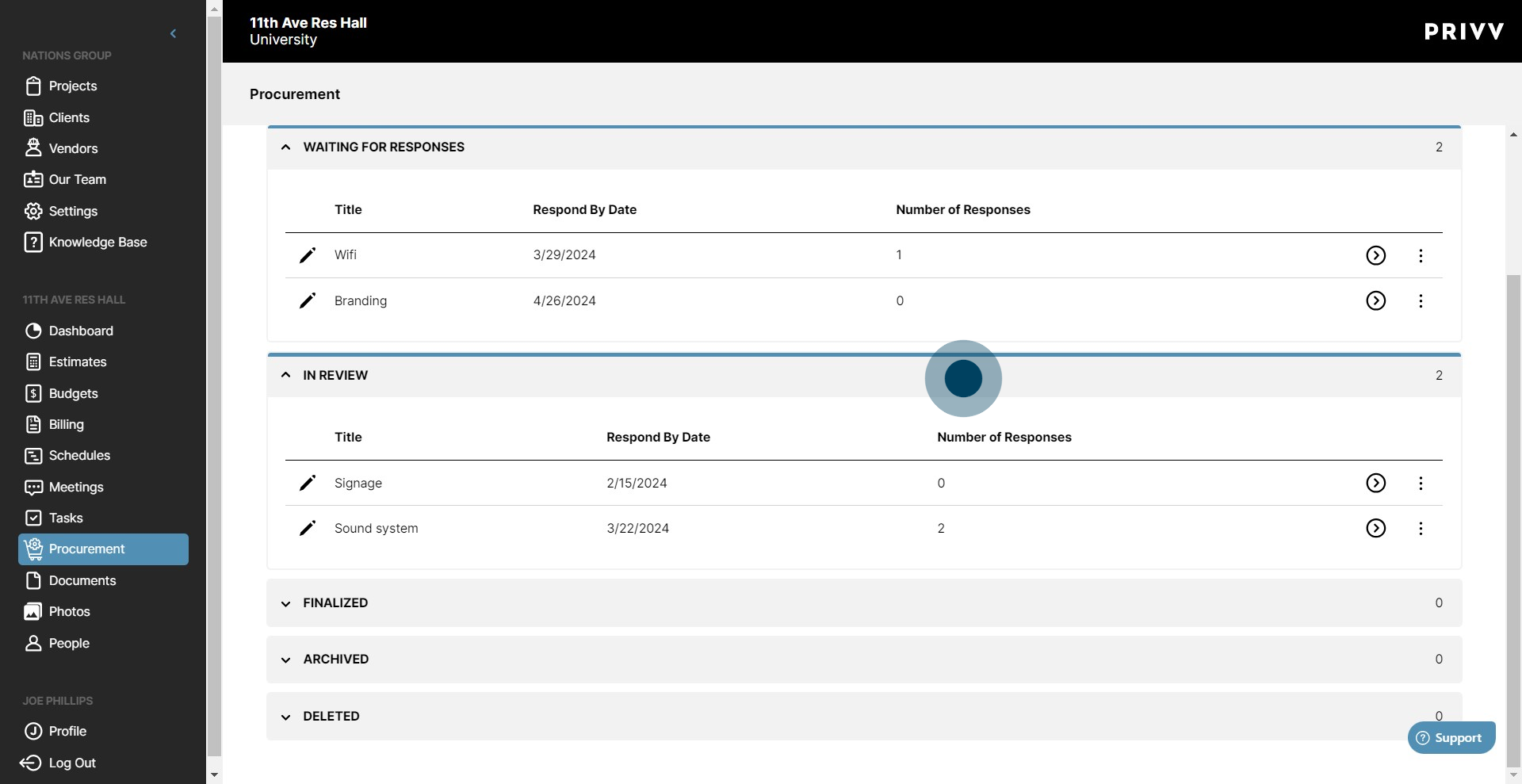 36 Click on "IN REVIEW"