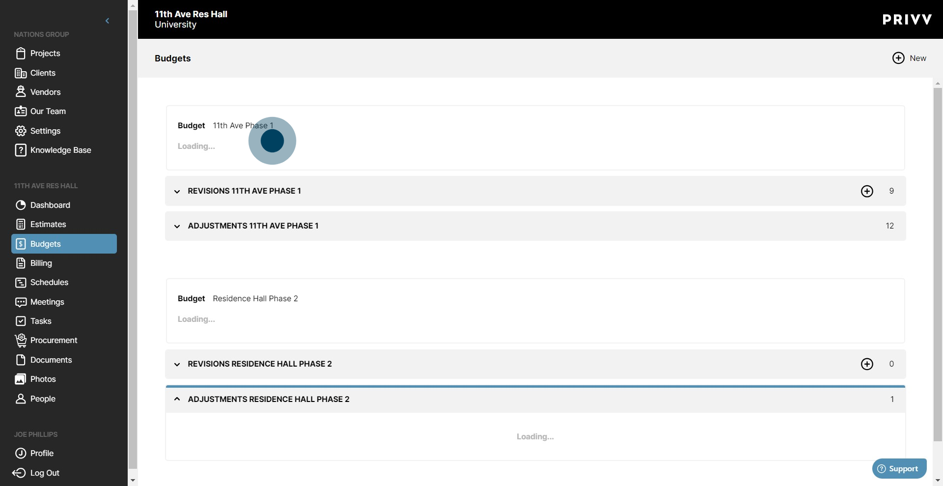 2 Click on "Loading..."