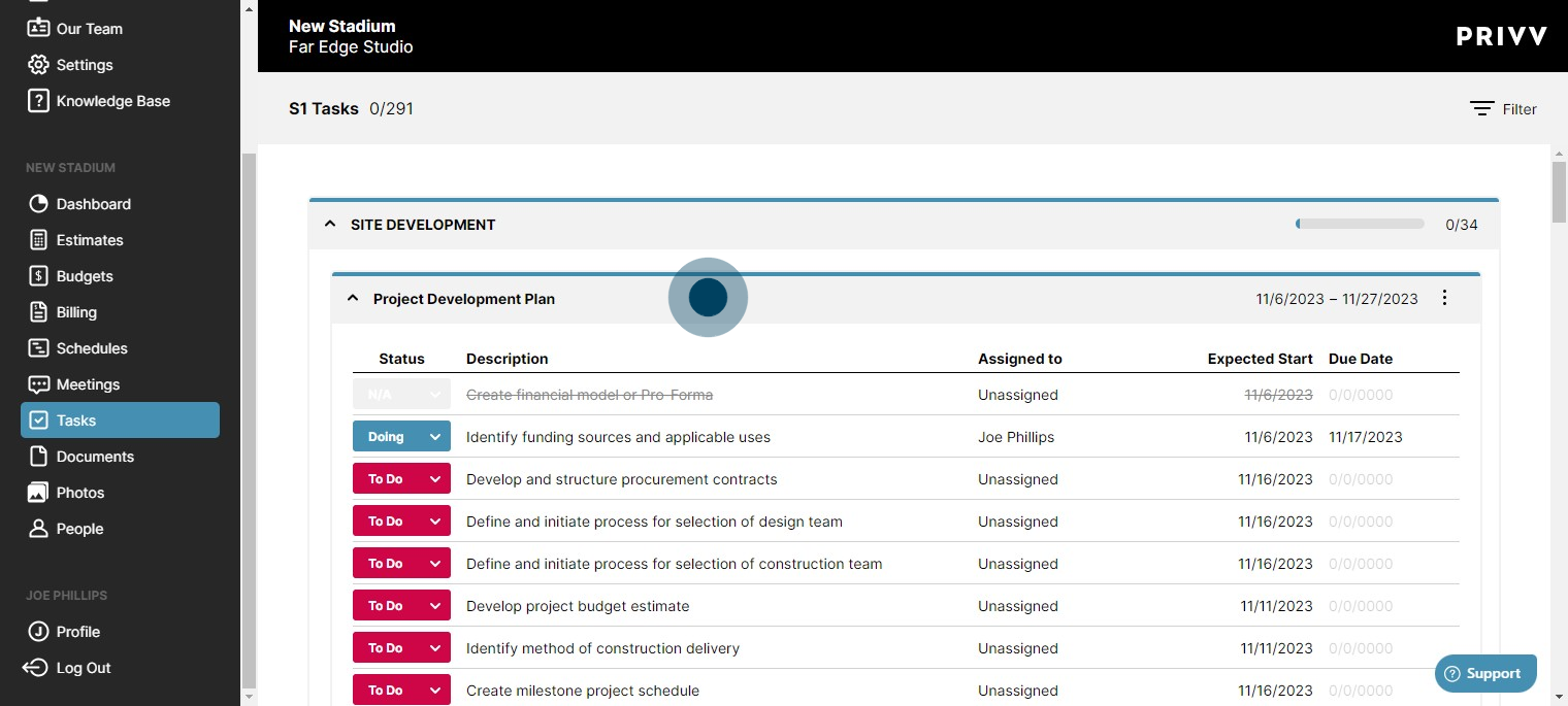 30 Click on "Project Development Plan"